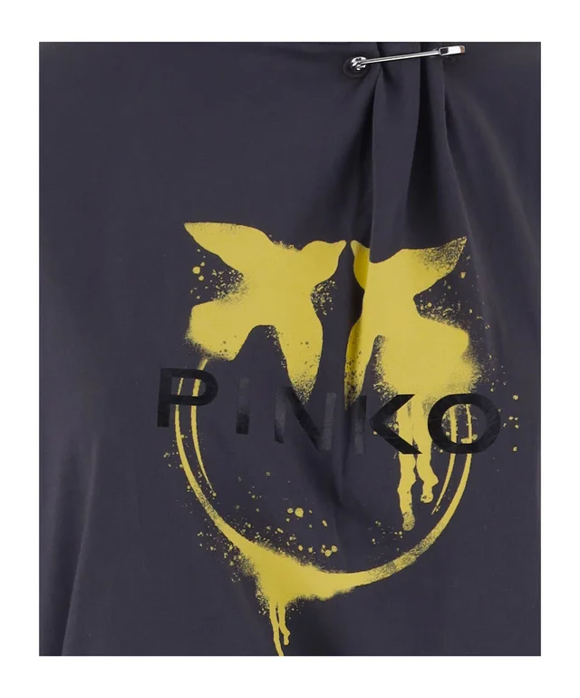 Pinko safety-pin logo-print cotton T-shirt, photo 3 of 3 from SENSER