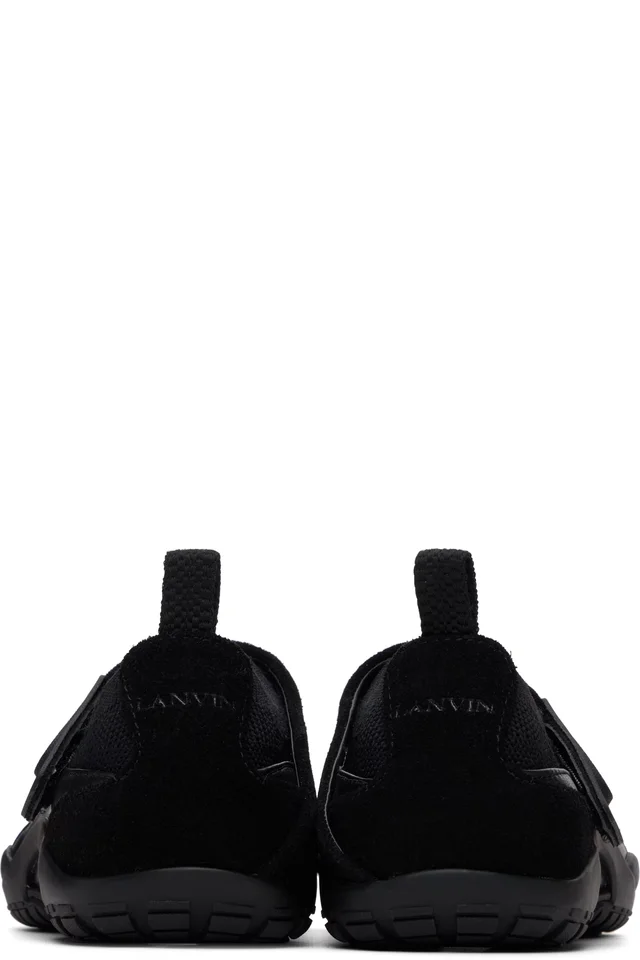 Lanvin Black LNV1 Knit & Suede Sneakers, photo 2 of 5 from SSENSE
