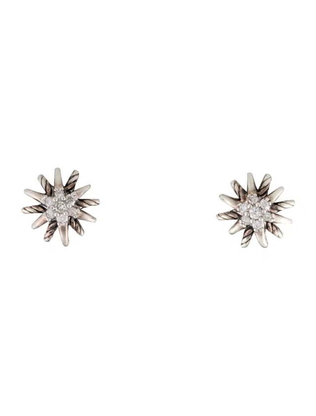 David Yurman Diamond Starburst Stud Earrings in multicolor from The RealReal