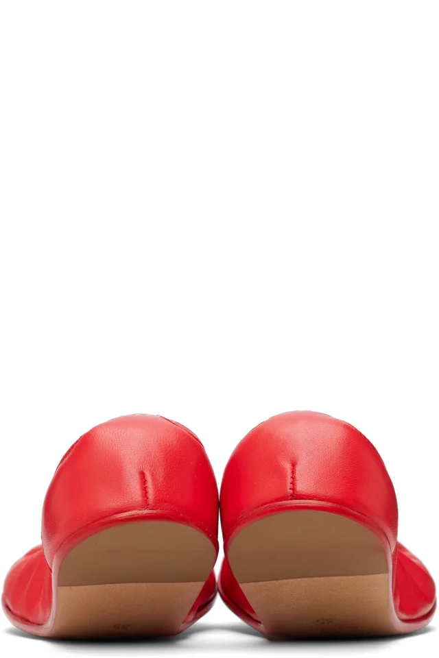 MM6 Maison Margiela Red Anatomic Travel Ballerina Flats, photo 2 of 5 from SSENSE