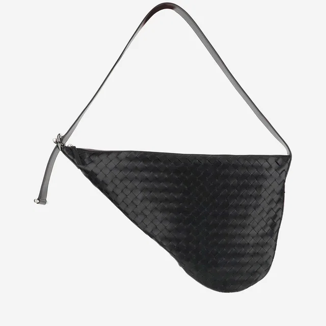 Bottega Veneta Virgule Shoulder Bag — Black Calfskin in Black Calfskin from HEWI