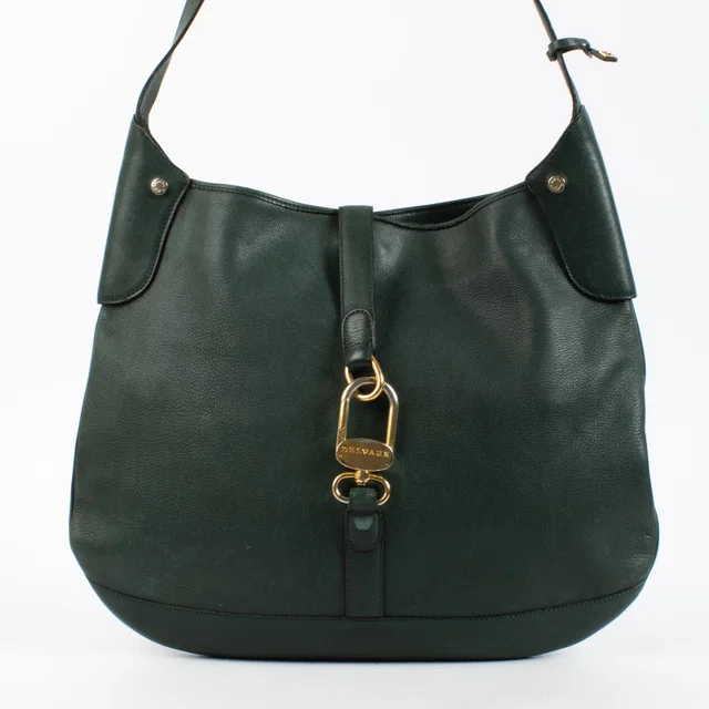 Delvaux Green Leather Yucca Crossbody Bag in Green Leather from Labellov