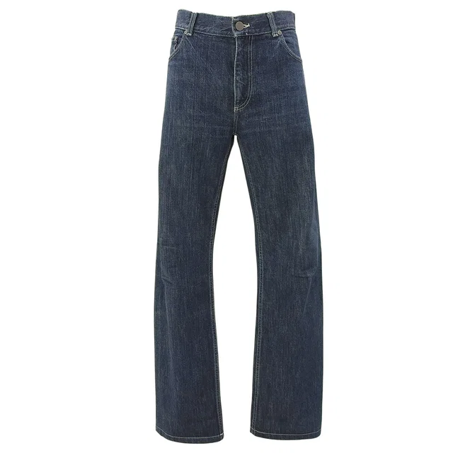 Louis Vuitton 2005 Denim Logo Button Low-Rise Straight Jeans #42 Indigo in Denim from VINTAGE QOO TOKYO