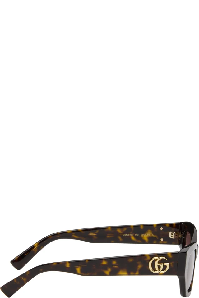 Gucci Brown Low Nose Bridge Fit Sunglasses, photo 2 of 4 from SSENSE