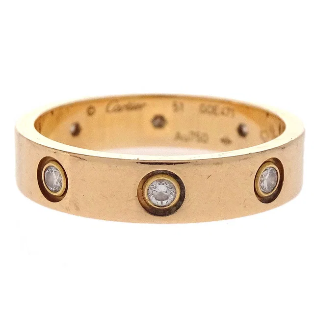 Cartier Mini Love Ring Au750 GOE471 Diamond #51 Jewelry from AMORE Vintage Tokyo