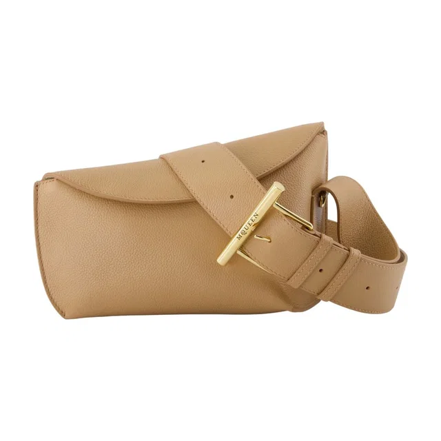 Alexander McQueen T-Bar Sling Crossbody Bag — Beige Calfskin in Beige Calfskin from HEWI