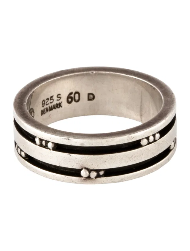 Georg Jensen Grooved Beaded Band in multicolor from The RealReal