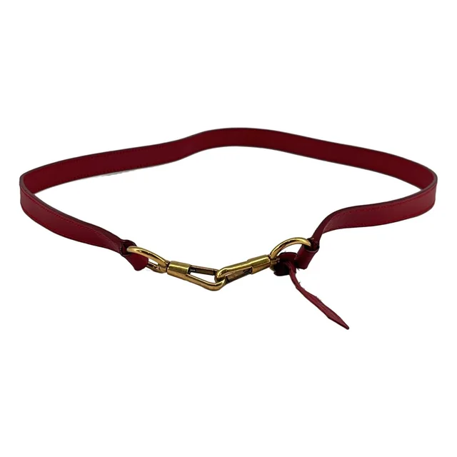 Saint Laurent Shoulder Strap Belt Red Gold in Red Leather from The Reluxe