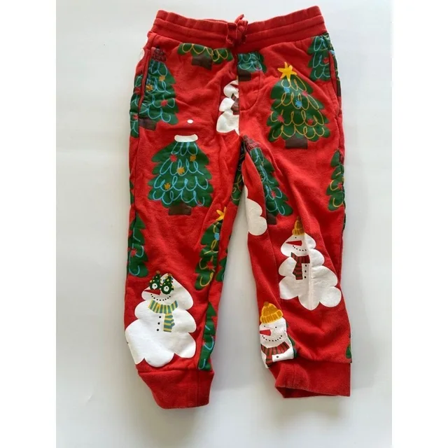 Stella McCartney 4y Snowman Christmas Tree Red Pull On Sweatpants Holiday in red from Poshmark
