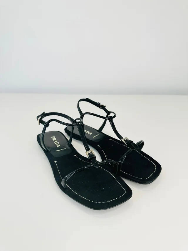 Prada Patent Leather Sandals - Size 37 in Patent leather from Edit Second Hand