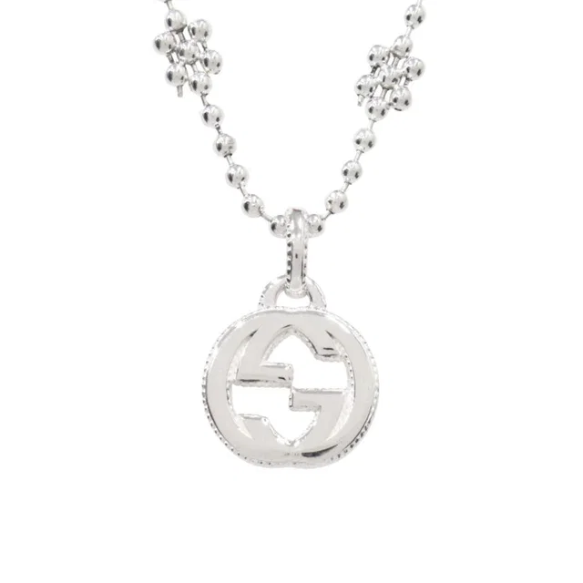 Gucci Interlocking G Flower Motif Necklace Silver in Silver from The Reluxe