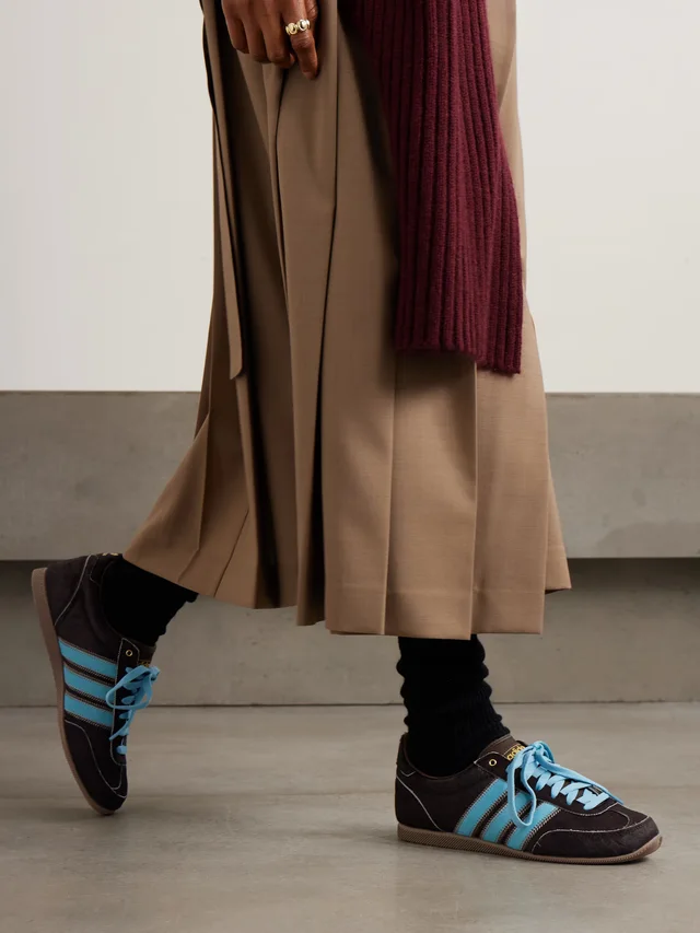 ADIDAS ORIGINALS Japan W leather-trimmed calf hair sneakers in Brown, photo 2 of 2 from NET-A-PORTER (Canada)