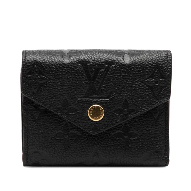 Black Louis Vuitton Monogram Empreinte Victorine Wallet Small Wallets in Black Leather from Designer Revival