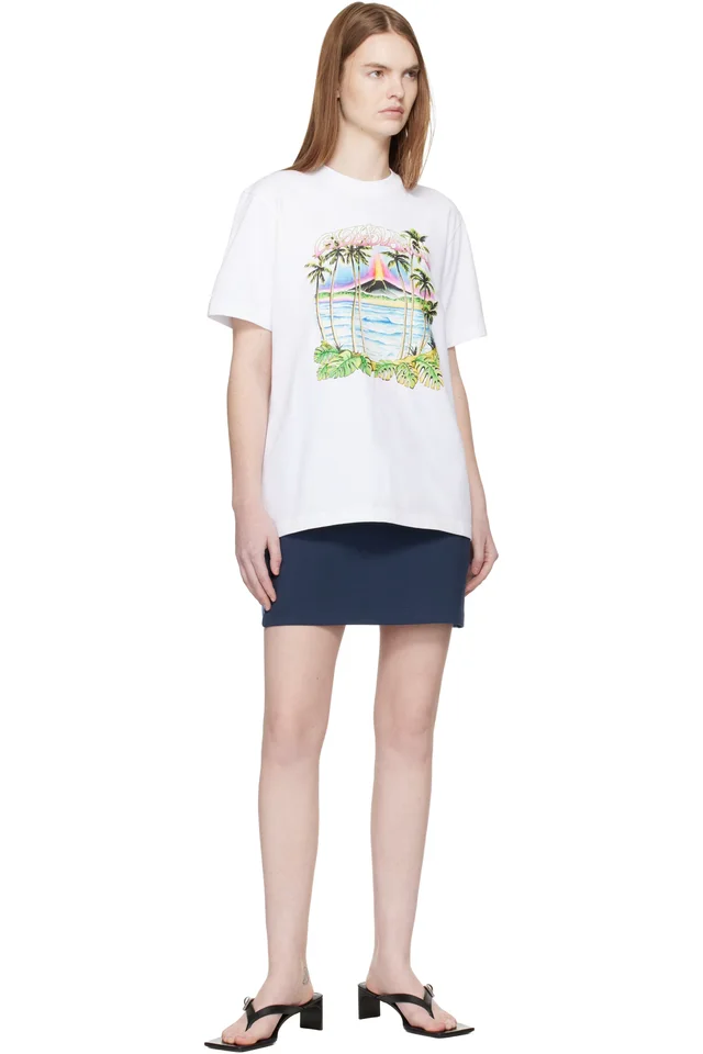 Casablanca White Volcano Short Sleeve T‑shirt, photo 4 of 4 from SSENSE