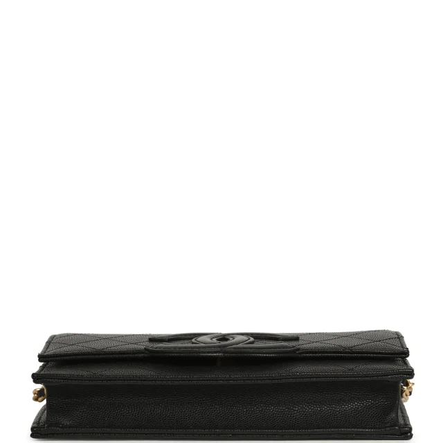 Chanel "Neo Filigree" Wallet on Chain WOC Black Grained Calfskin Gold Hardware in Black Caviar leather from Madison Avenue Couture, photo 6 of 9