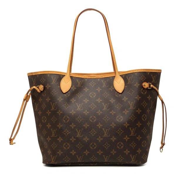 Brown Louis Vuitton Monogram Neverfull MM Tote Bag in Brown Coated canvas from Designer Revival