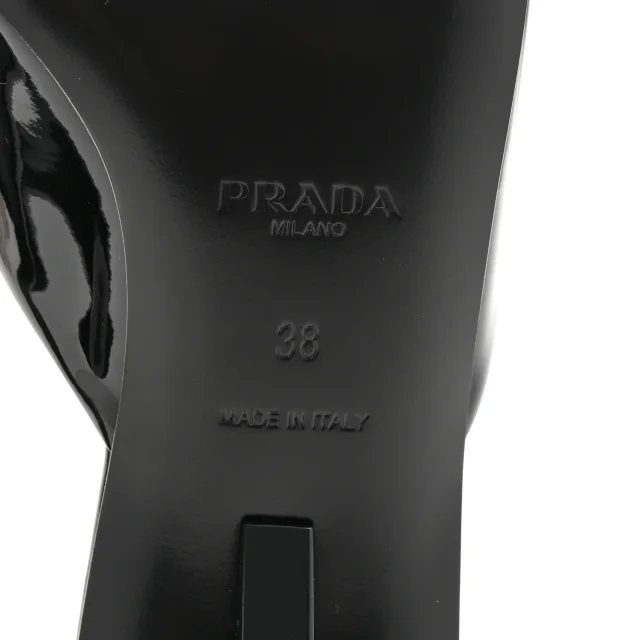 Prada Patent Modellerie Mules 38 Black in Black Patent leather from FASHIONPHILE, photo 7 of 9