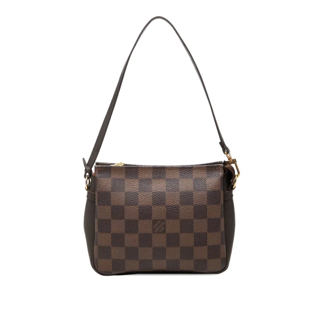 Brown Louis Vuitton Damier Ebene Trousse Pochette Handbag in Brown Canvas from Designer Revival