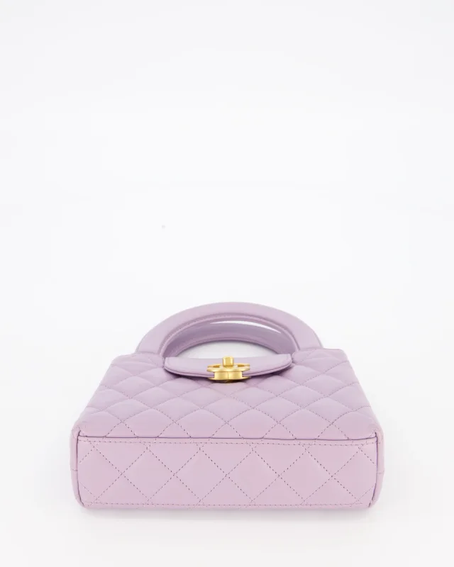 Chanel Lilac Small Mini Kelly Shopping Bag in Purple Calfskin from Sellier, photo 20 of 21