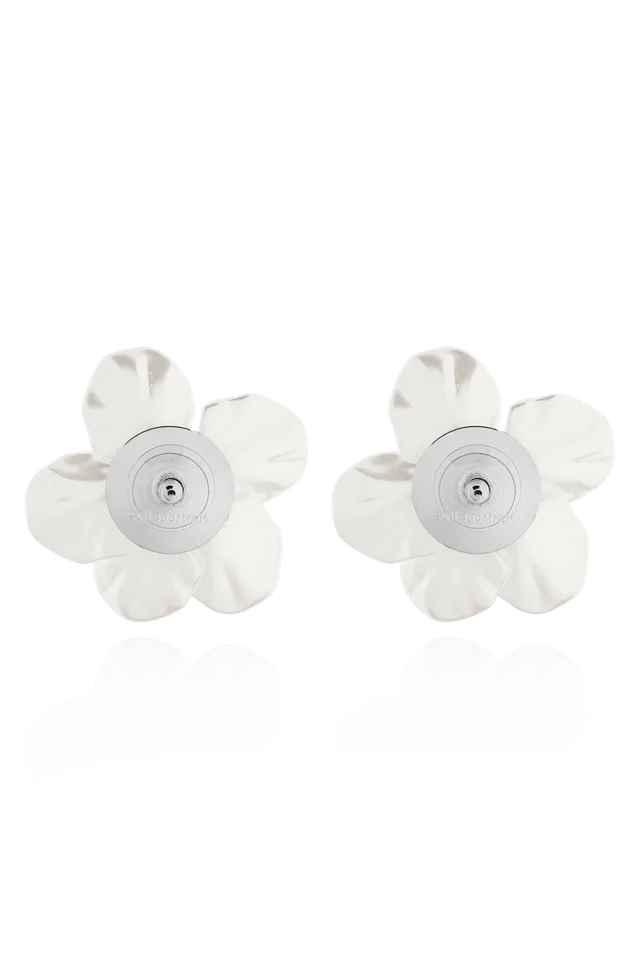 Self-Portrait Pearl-inlaid floral earrings, photo 4 of 5 from SENSER