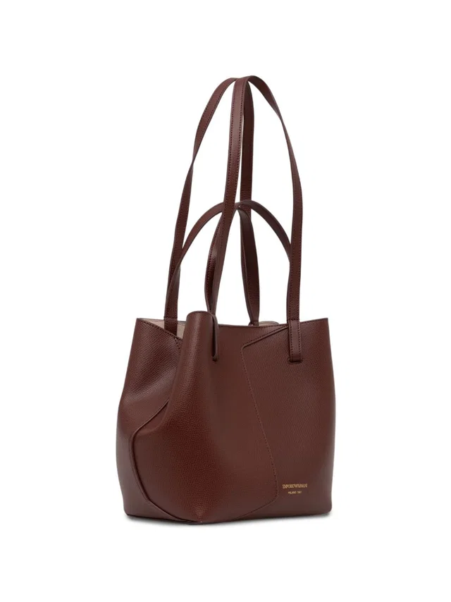 Giorgio Armani Pebbled Leather Tote Bag — Brown in Brown Leather from HEWI