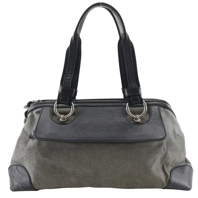 Bottega Veneta Vintage Leather Gray Canvas Bag in Grey Canvas from HEWI