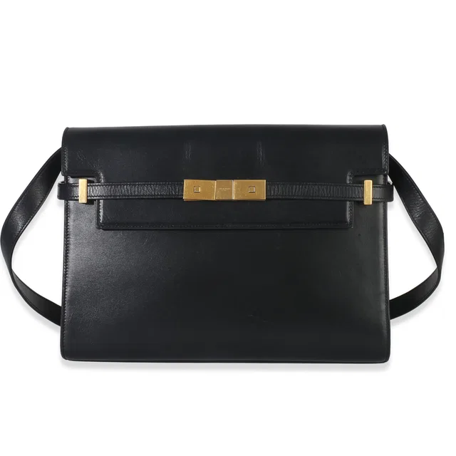 Saint Laurent Black Calfskin Medium Manhattan Shoulder Bag Leather Handbag in Black Calfskin from HEWI