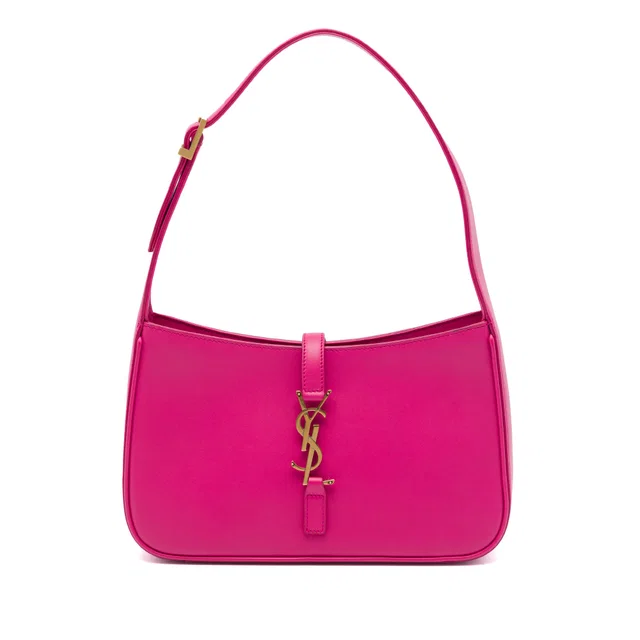 Pink Saint Laurent Smooth Calfskin Le 5 a 7 Shoulder Bag in Pink Calfskin from Designer Revival
