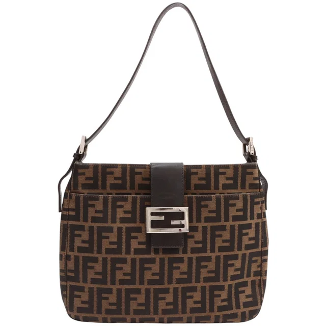 Fendi FF Zucca Pattern Shoulder Bag Brown in Brown Canvas from VINTAGE QOO TOKYO