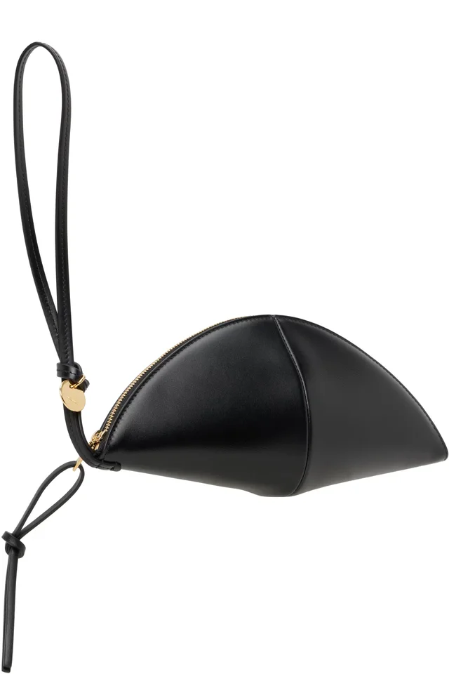 Jil Sander Black Curve Medium Clutch, photo 2 of 4 from SSENSE
