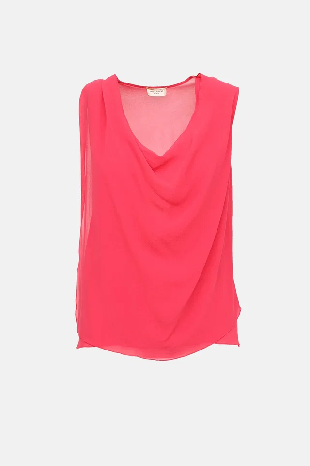 Saint Laurent 2014 Silk Cowl Top in Silk from VSP Consignment