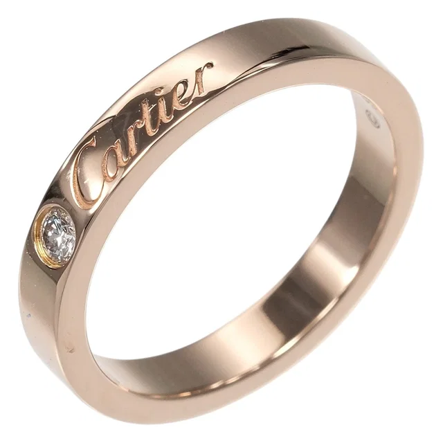 Cartier C de Engraved Au750 Diamond Ring Size 7 from LuxUness