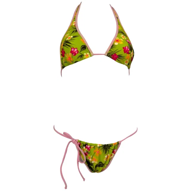 Dolce & Gabbana Hawaiian Print Bikini Set in pink|green from Poshmark