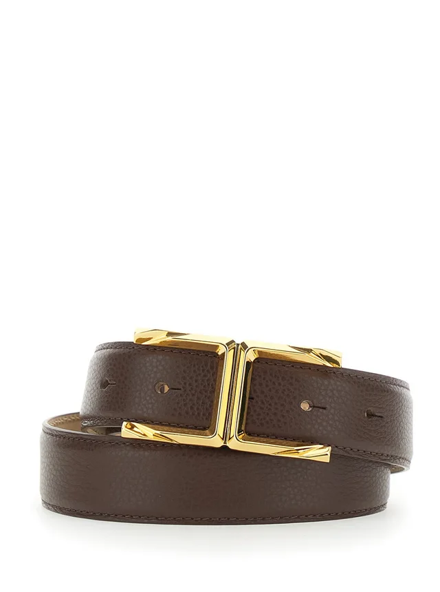 ELISABETTA FRANCHI Belt 'CT88S62E2644' Brown with Metal Details in Leather Women in Brown, photo 2 of 6 from Gaudenzi Boutique