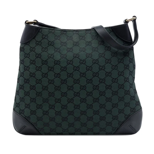 Green Gucci GG Canvas Shoulder Bag in Green Canvas from Designer Revival