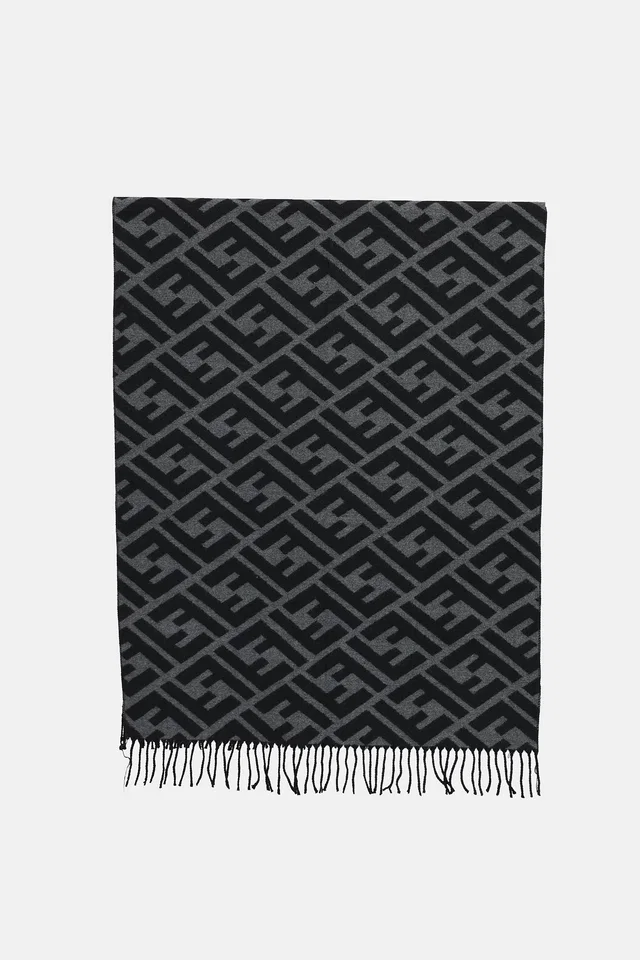 Fendi FF Fringe Scarf in Silk from VSP Consignment