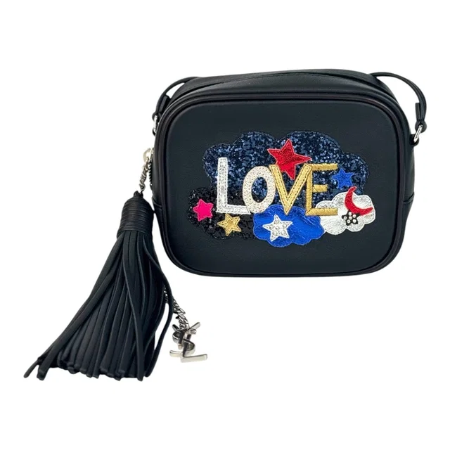 Saint Laurent Love Sequins Black Crossbody in Black from Luxury Promise