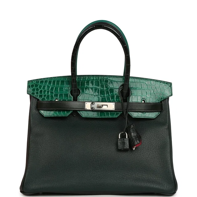 Hermès "Patchwork" Birkin 30 Vert Titien in Green Epsom leather from Madison Avenue Couture