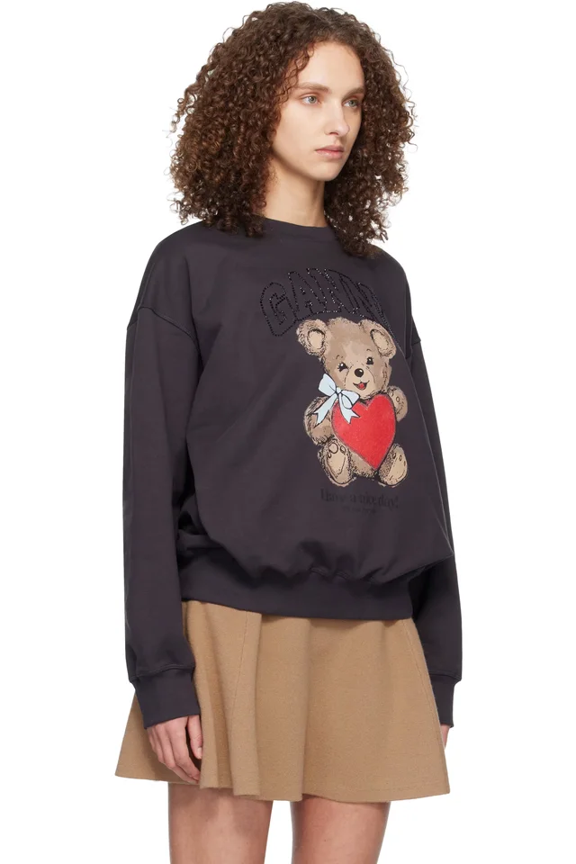 GANNI Gray Bear Sweatshirt, photo 2 of 4 from SSENSE