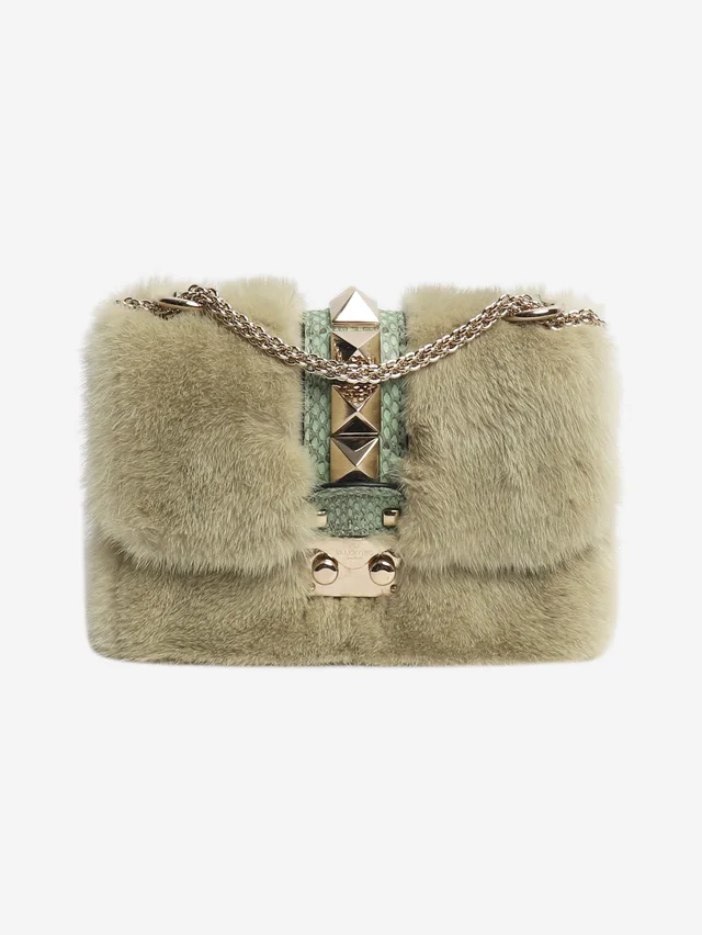 Valentino Garavani Green faux-fur crossbody bag in Green from Sign of the Times