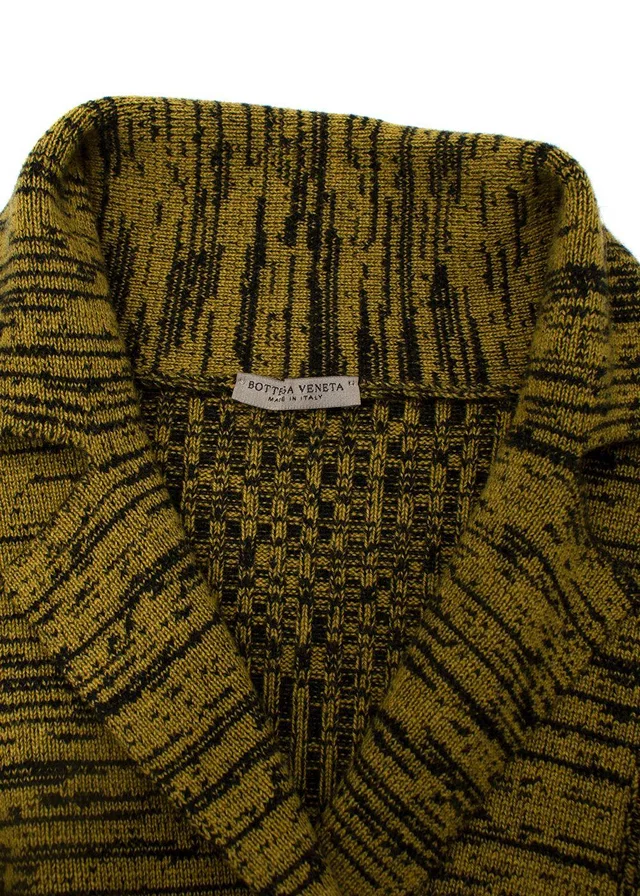 Bottega Veneta Yellow & Black Marl Knit Cardigan in Black from HEWI
