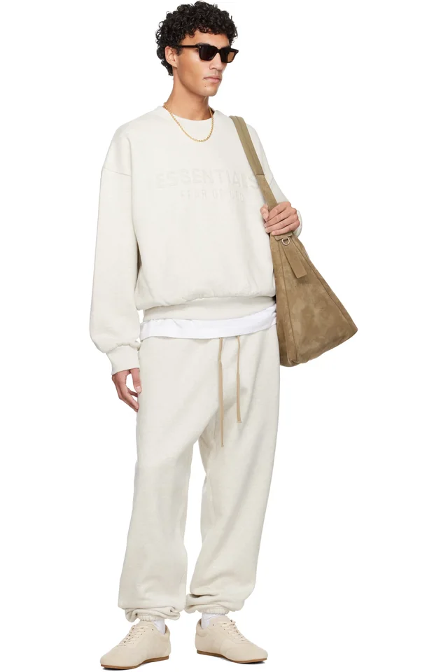 Fear of God ESSENTIALS Gray Holiday Embossed Classic Crewneck Sweatshirt, photo 4 of 4 from SSENSE