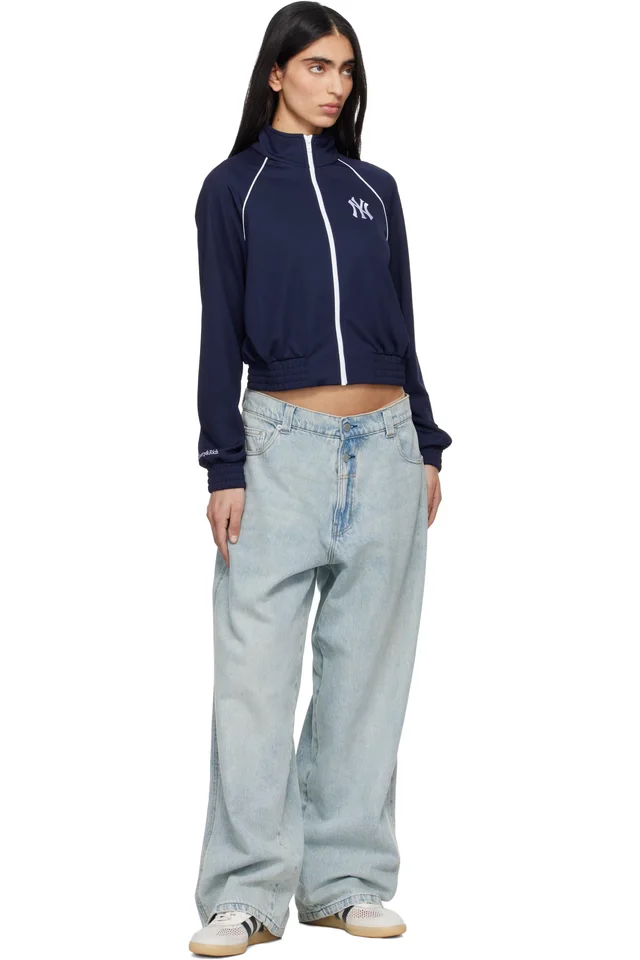 Sporty & Rich Navy '47 Edition Heritage Yankees Serif Retro Track Jacket, photo 4 of 4 from SSENSE