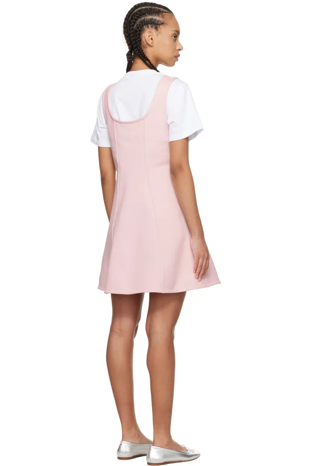GANNI Pink Button-Up Minidress, photo 3 of 4 from SSENSE