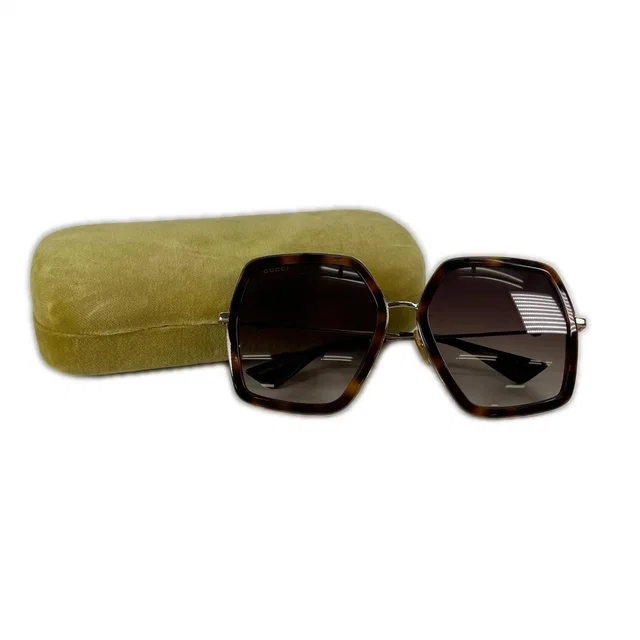 Gucci Sunglasses Metal Brown 56 Eyewear in Brown from The Reluxe