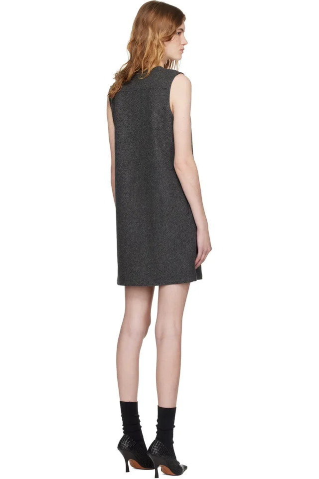 A.P.C. Gray Mini Dress, photo 3 of 4 from SSENSE