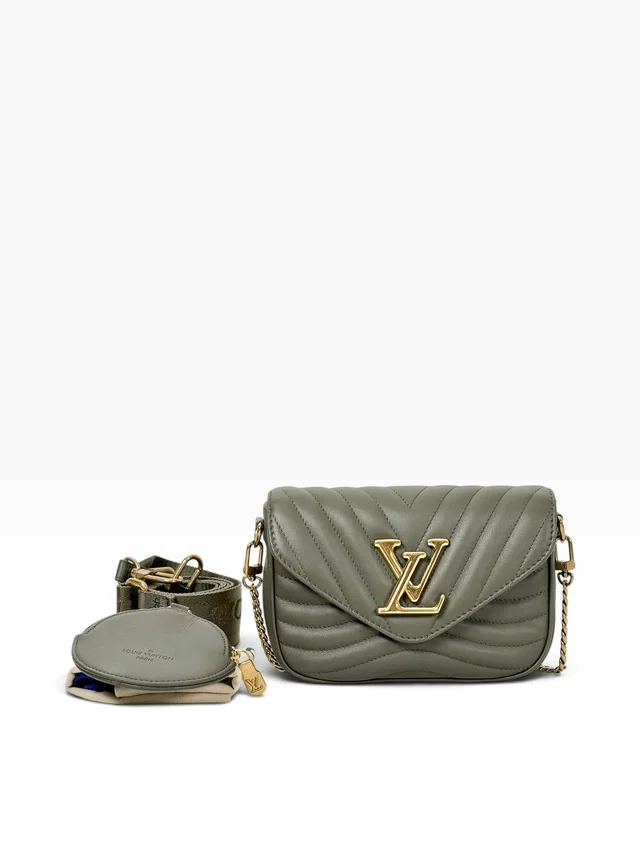 Louis Vuitton Green New Wave Calfskin Multi Pochette Bag in Green Calfskin from Luxury Promise