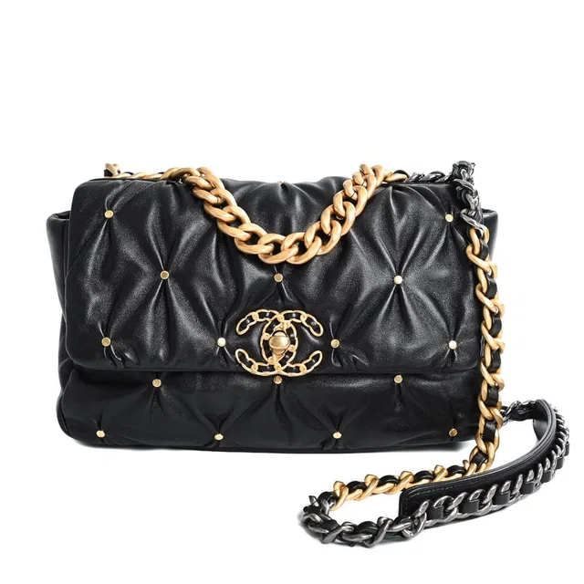 Chanel Shoulder Bag Black in Black Lambskin from The Reluxe