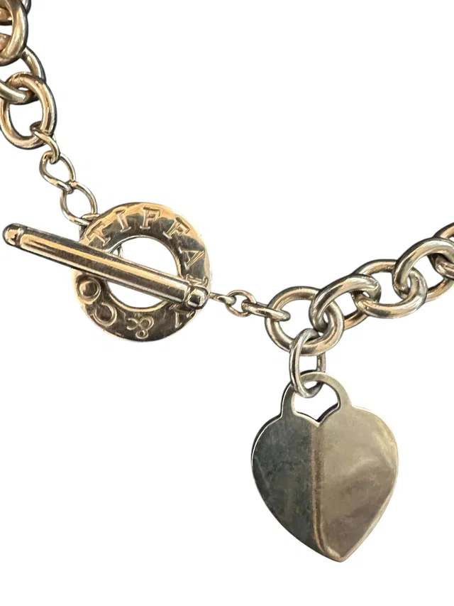 Tiffany & Co. Large Heart & Fob Stirling Silver Necklace in Silver from Luxury Promise