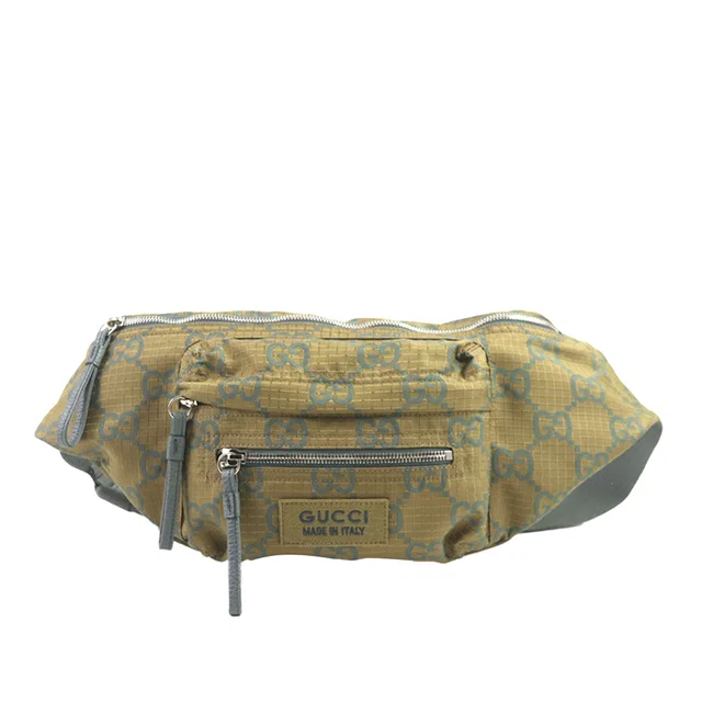 Brown Gucci GG Ripstop Nylon Belt Bag in Brown Nylon from Designer Revival